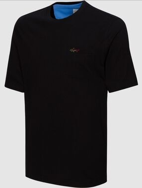 EUC Greg Norman Chest Pocket Cotton Shark T-Shirt in Black Size M